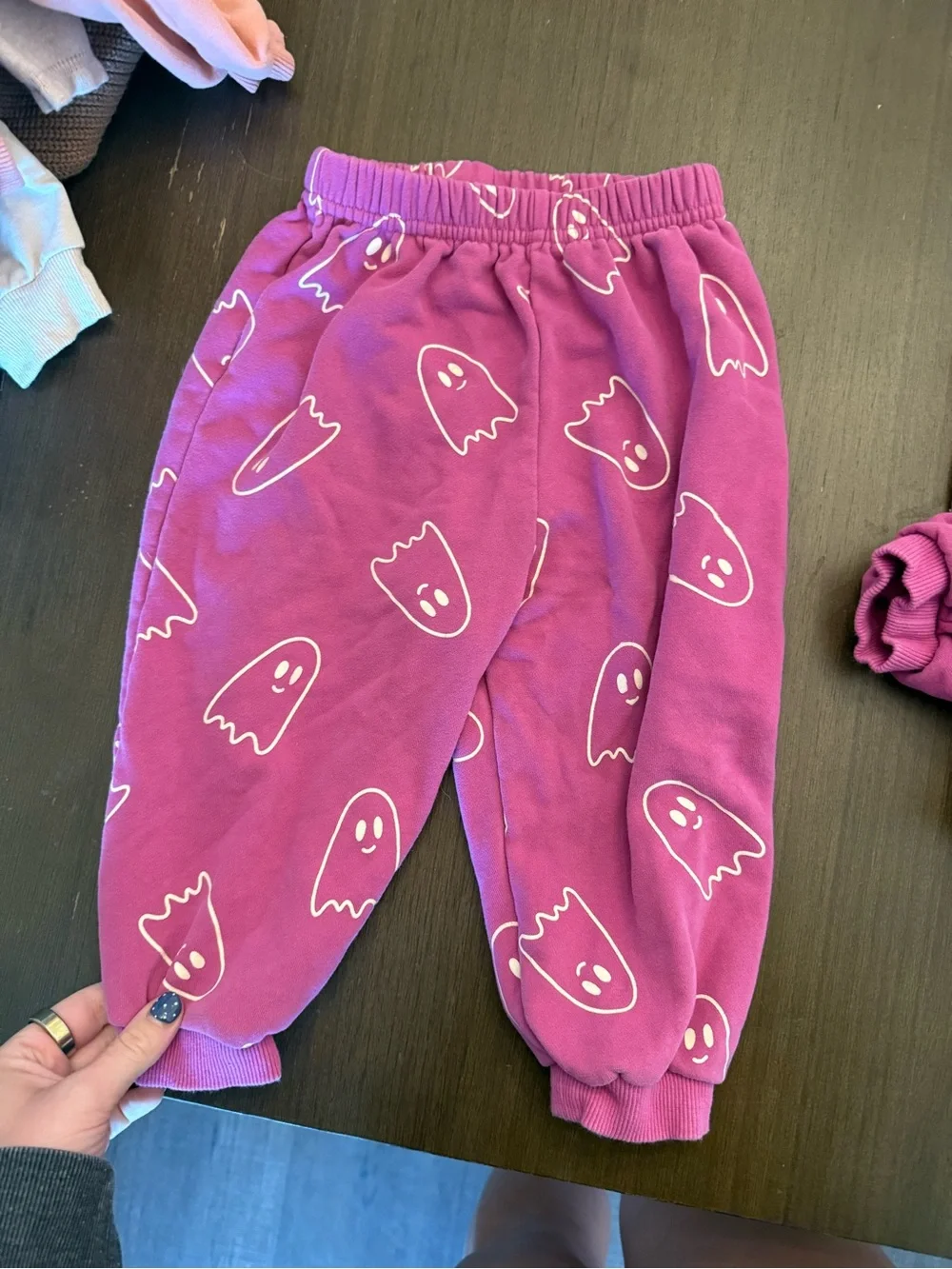 Indy & Pippa Kids Purple Ghost Sweatshirt & Jogger Matching Set